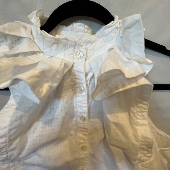 YVES SAINT LAURENT Ruffle Sleeveless Top Blouse FR40 US8 - Picture 7 of 8